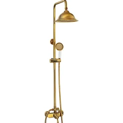 Silla Global Silla Élégant Colonne de Douche retro avec Mitigeur Réglable en Hauteur Système de Douche, Doré