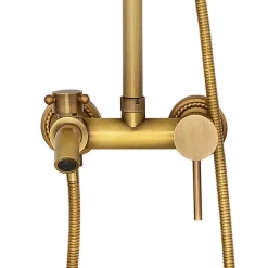 Silla Global Silla Élégant Colonne de Douche retro avec Mitigeur Réglable en Hauteur Système de Douche, Vintage Doré* Colonne De Douche Mécanique