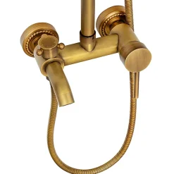 Silla Global Silla Élégant Colonne de Douche retro avec Mitigeur Réglable en Hauteur Système de Douche, Vintage Doré* Colonne De Douche Mécanique