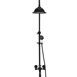 Silla Global Silla Élégant Colonne de Douche retro avec Mitigeur Réglable en Hauteur Système de Douche, Noir