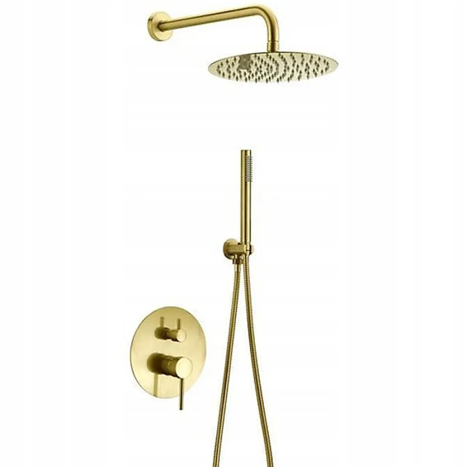 Silla Global Silla Élégant Colonne de Douche en Laiton Encastrée, Ensemble de Douche Mécanique, Doré