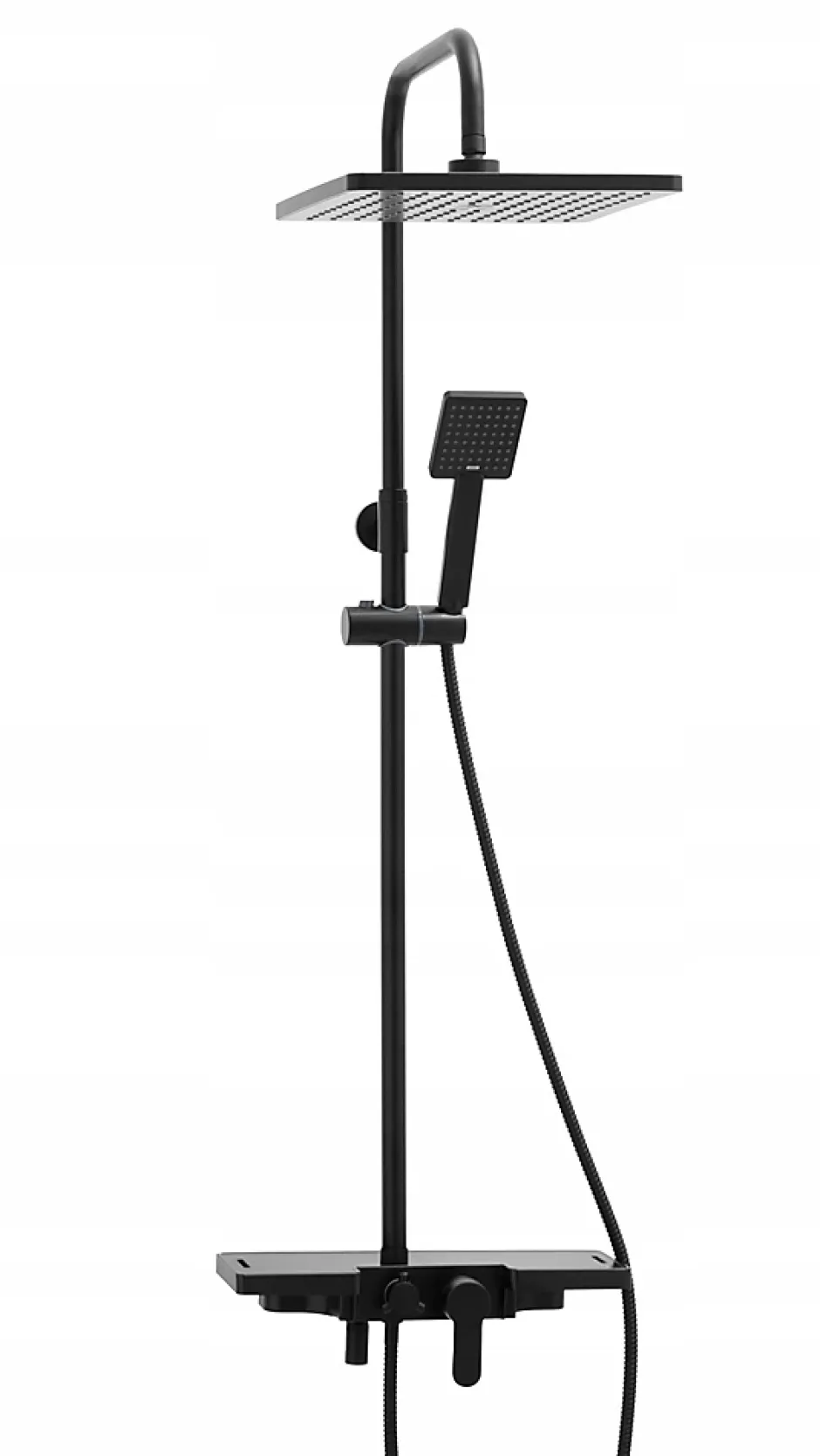 Silla Global Silla Élégant Colonne de Douche avec Mitigeur Réglable en Hauteur Système de Douche, Noir* Colonne De Douche Mécanique