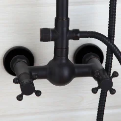 Silla Global Silla Élégant Colonne de Douche retro avec Mitigeur Réglable en Hauteur Système de Douche, Noir