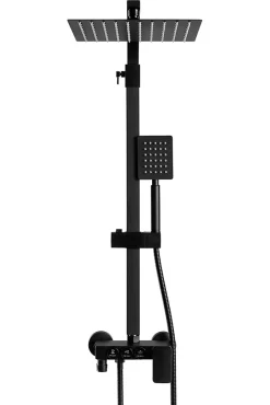 Silla Global Silla Élégant Colonne de Douche avec Mitigeur Réglable en Hauteur Système de Douche, Noir* Colonne De Douche Mécanique