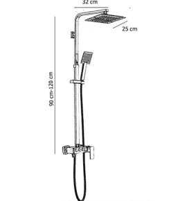 Silla Global Silla Élégant Colonne de Douche avec Mitigeur Réglable en Hauteur Système de Douche, Doré* Colonne De Douche Mécanique