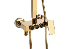Silla Global Silla Élégant Colonne de Douche avec Mitigeur Réglable en Hauteur Système de Douche, Doré* Colonne De Douche Mécanique