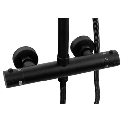 Silla Global Silla Élégant Colonne de Douche avec Mitigeur Réglable en Hauteur Système de Douche termostatique, Noir* Colonne De Douche Mécanique