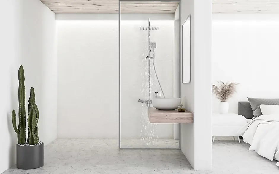 Silla Global Silla Élégant Colonne de Douche avec Mitigeur Réglable en Hauteur Système de Douche, Chrome* Colonne De Douche Mécanique