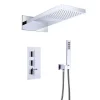 Silla Global Silla Élégant Colonne de Douche Thermostatique en Laiton Encastrée, Ensemble de Douche Mécanique, Chrome