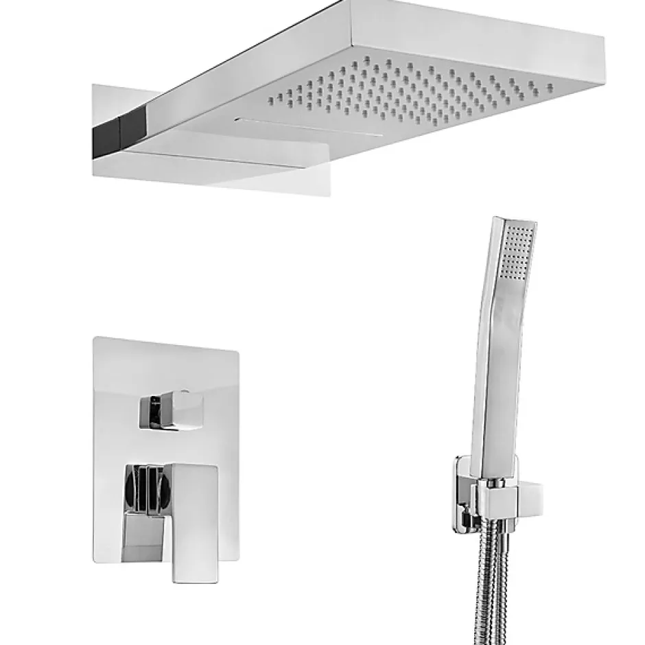 Silla Global Silla Élégant Colonne de Douche Encastrée Ensemble de Douche Mécanique Système de Douche Encastrable, Chrome