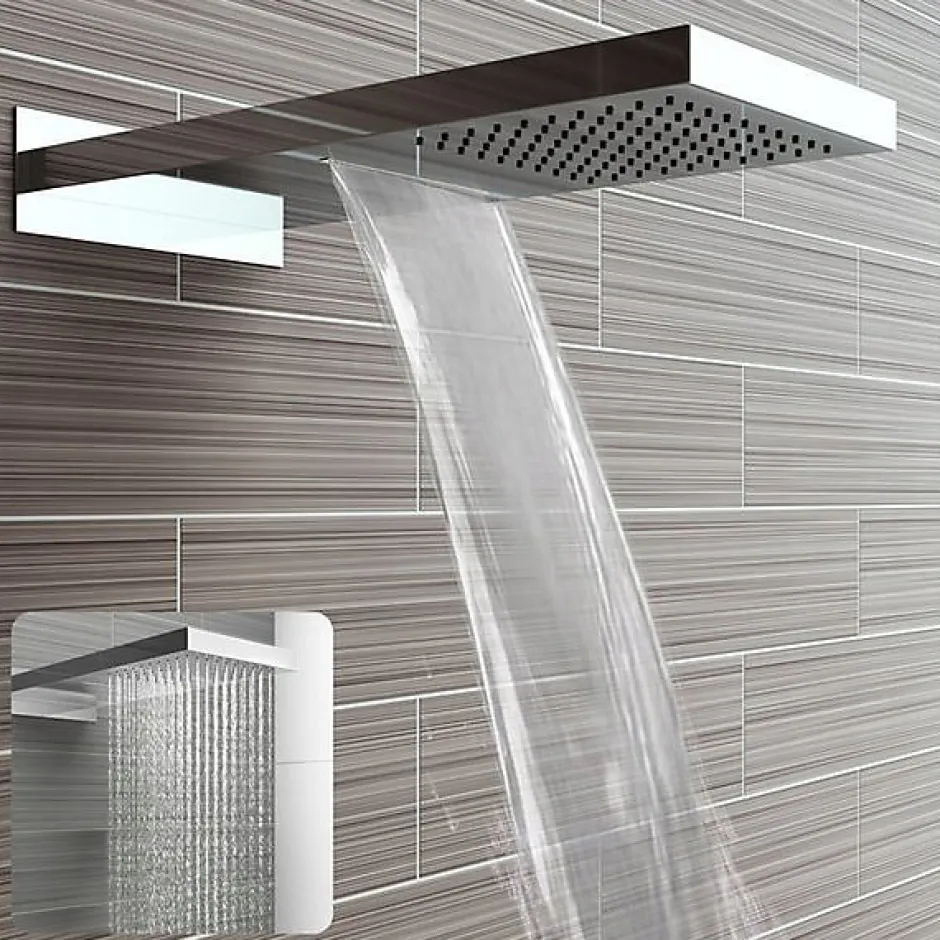 Silla Global Silla Élégant Colonne de Douche Encastrée Ensemble de Douche Mécanique Système de Douche Encastrable, Chrome