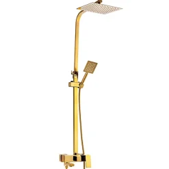 Silla Global Silla Élégant Colonne de Douche avec Mitigeur Réglable en Hauteur Système de Douche, Doré* Colonne De Douche Mécanique