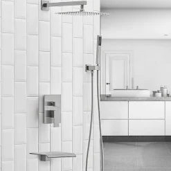Silla Global Silla Élégant Colonne de Douche en Laiton Encastrée, Ensemble de Douche Mécanique, Chrome