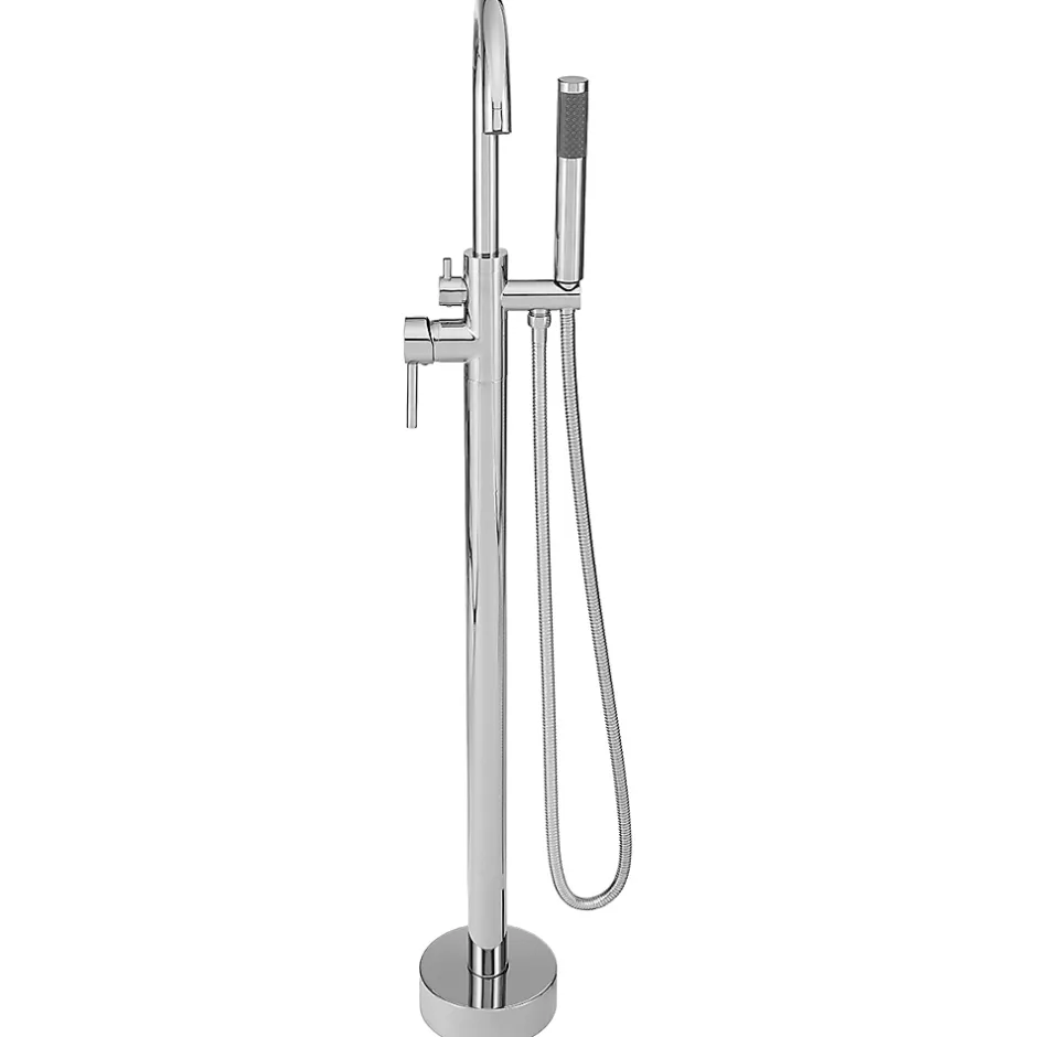 Silla Global Silla élégant Robinet de Baignoire sur pied avec inverseur et bec rotatif avec douchette et flexible, Chrome* Robinet De Baignoire