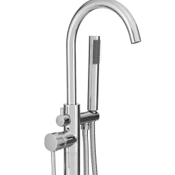 Silla Global Silla élégant Robinet de Baignoire sur pied avec inverseur et bec rotatif avec douchette et flexible, Chrome* Robinet De Baignoire