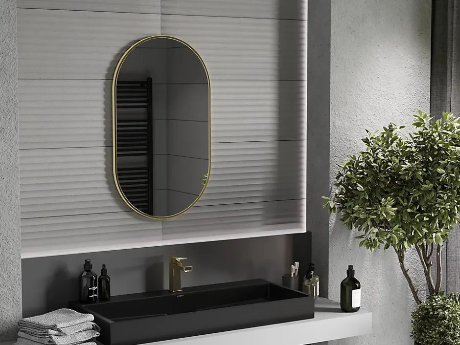 Silla Global SILLA Miroir mural ovale, 85 x 50 cm, cadre doré* Miroir Grossissant