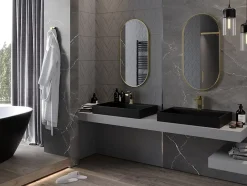 Silla Global SILLA Miroir mural ovale, 90 x 45 cm, cadre doré
