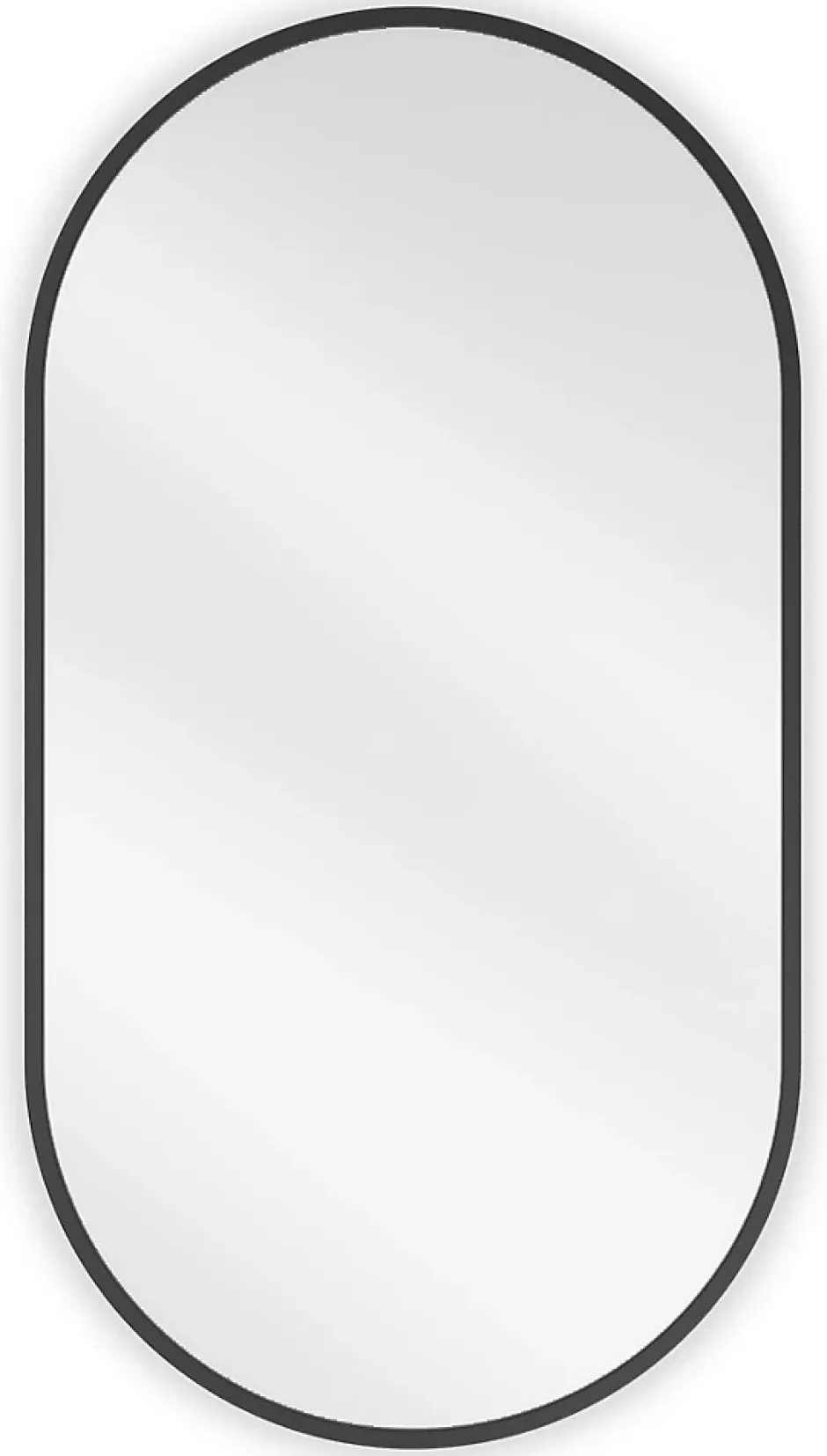 Silla Global SILLA Miroir mural ovale, 75 x 40 cm, cadre noir