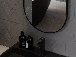 Silla Global SILLA Miroir mural ovale, 75 x 40 cm, cadre noir