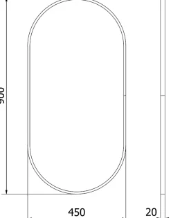 Silla Global SILLA Miroir mural ovale, 90 x 45 cm, cadre noir* Miroir Grossissant