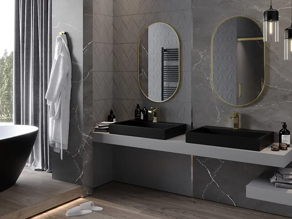 Silla Global SILLA Miroir mural ovale, 90 x 55 cm, cadre doré* Miroir Grossissant