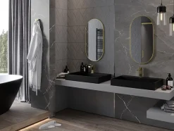 Silla Global SILLA Miroir mural ovale, 80 x 40 cm, cadre doré