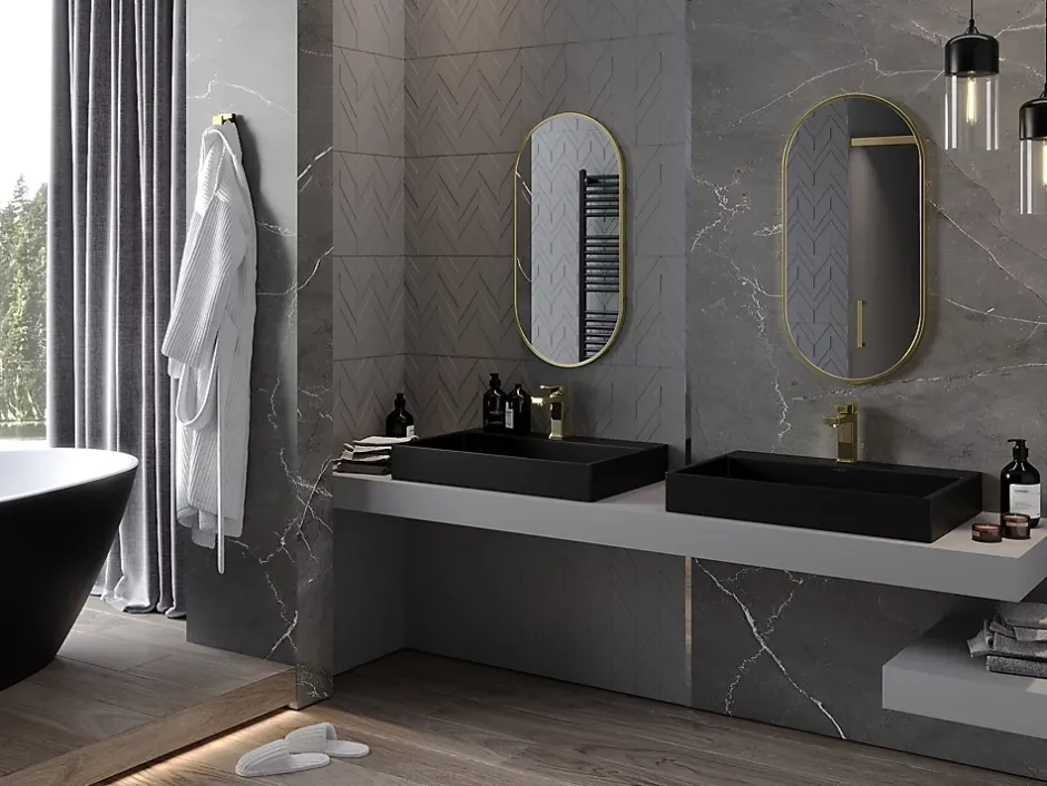Silla Global SILLA Miroir mural ovale, 80 x 40 cm, cadre doré