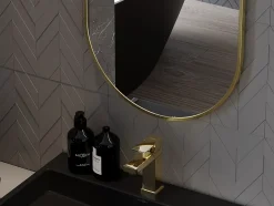 Silla Global SILLA Miroir mural ovale, 100 x 35 cm, cadre doré