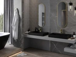 Silla Global SILLA Miroir mural ovale, 100 x 35 cm, cadre doré