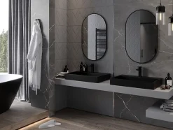 Silla Global SILLA Miroir mural ovale, 90 x 55 cm, cadre noir