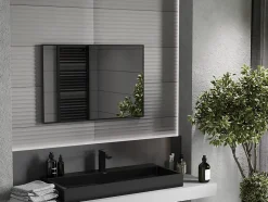 Silla Global SILLA Miroir mural rectangulaire, 90 x 60 cm, cadre noir* Miroir Grossissant