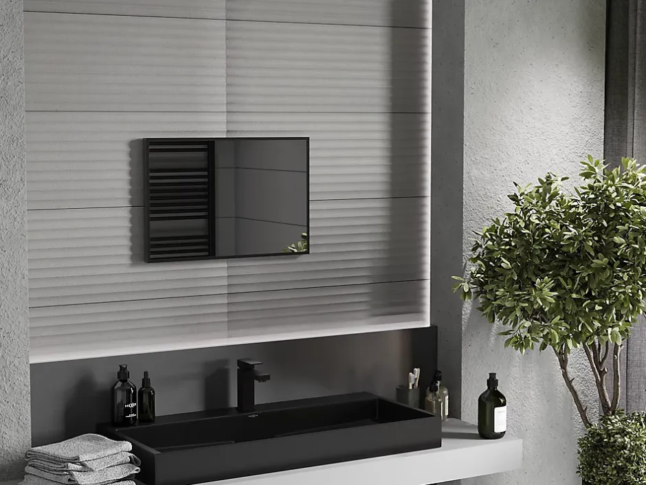 Silla Global SILLA Miroir mural rectangulaire, 60 x 40 cm, cadre noir* Miroir Grossissant