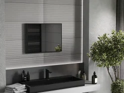Silla Global SILLA Miroir mural rectangulaire, 70 x 50 cm, cadre noir* Miroir Grossissant