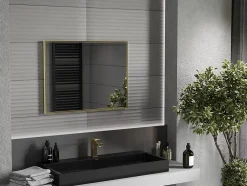 Silla Global SILLA Miroir mural rectangulaire, 80 x 60 cm, cadre doré