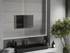 Silla Global SILLA Miroir mural rectangulaire, 60 x 40 cm, cadre doré