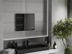 Silla Global SILLA Miroir mural rectangulaire, 60 x 50 cm, cadre noir* Miroir Grossissant