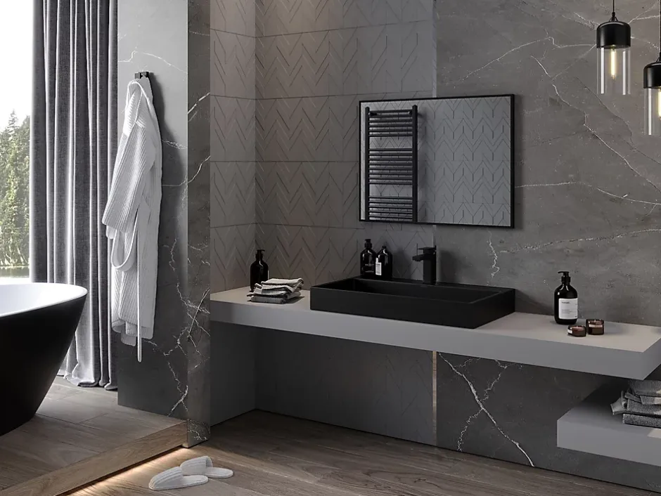 Silla Global SILLA Miroir mural rectangulaire, 80 x 60 cm, cadre noir* Miroir Grossissant