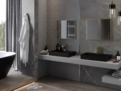Silla Global SILLA Miroir mural rectangulaire, 60 x 50 cm, cadre doré