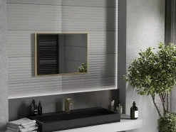 Silla Global SILLA Miroir mural rectangulaire, 70 x 50 cm, cadre doré* Miroir Grossissant
