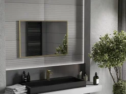 Silla Global SILLA Miroir mural rectangulaire, 90 x 60 cm, cadre doré* Miroir Grossissant