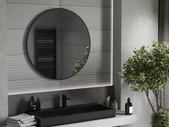 Silla Global SILLA Miroir mural rond, 90 cm, cadre noir* Miroir Grossissant
