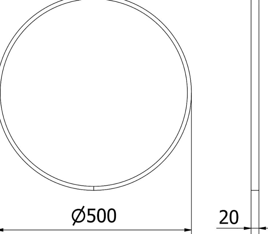 Silla Global SILLA Miroir mural rond, 50 cm, cadre noir
