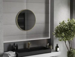 Silla Global SILLA Miroir mural rond, 60 cm, cadre doré* Miroir Grossissant