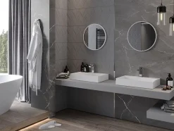 Silla Global SILLA Miroir mural rond, 30 cm, cadre blanc