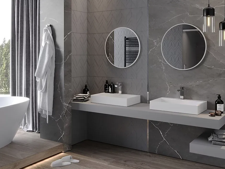 Silla Global SILLA Miroir mural rond, 60 cm, cadre blanc