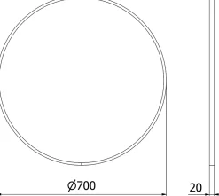 Silla Global SILLA Miroir mural rond, 70 cm, cadre doré