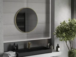 Silla Global SILLA Miroir mural rond, 70 cm, cadre doré