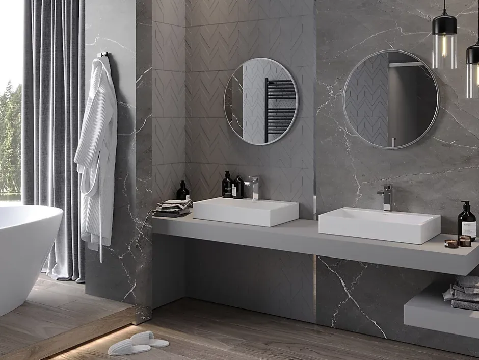 Silla Global SILLA Miroir mural rond, 60 cm, cadre chromé