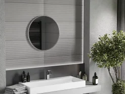 Silla Global SILLA Miroir mural rond, 60 cm, cadre chromé