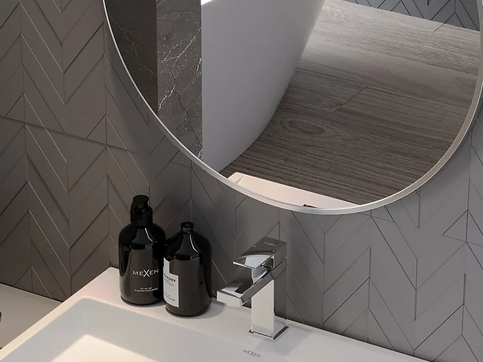 Silla Global SILLA Miroir mural rond, 60 cm, cadre chromé